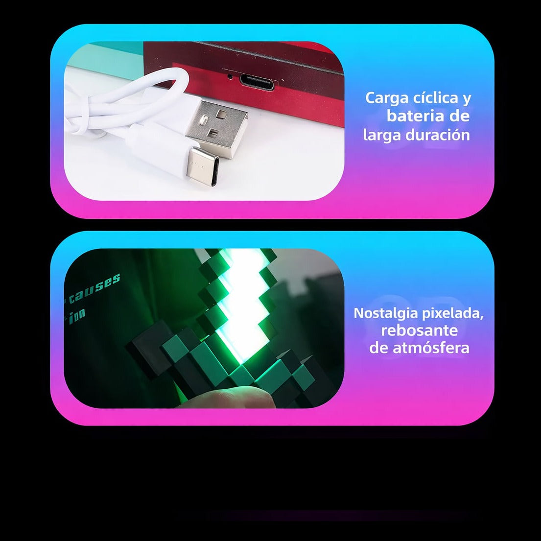 Espada Antorcha Led Pixeleada 9 Colores